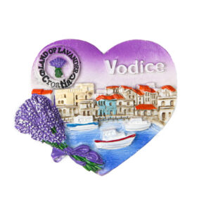 Reljefni srce magneti s lavandom, Vodice Croatia (SET 12 kom.)