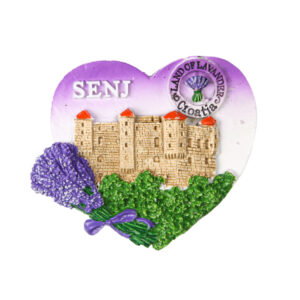 Reljefni srce magneti s lavandom, Senj Croatia (SET 12 kom.)