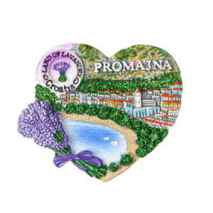 Reljefni srce magneti s lavandom, Promajna Croatia (SET 12 kom.)