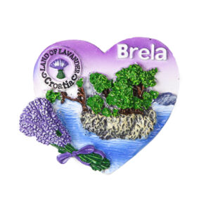 Reljefni srce magneti s lavandom, Brela Croatia (SET 12 kom.)