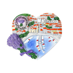 Reljefni srce magneti s lavandom, Malinska Croatia (SET 12 kom.)