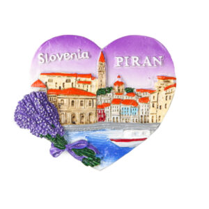 Reljefni srce magneti s lavandom, Piran Slovenia (SET 12 kom.)