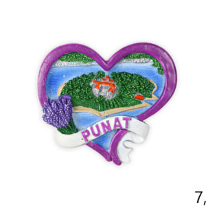 Ljubičasta srca s lavandom i reljefnom slikom, Punat (SET 12 kom.)