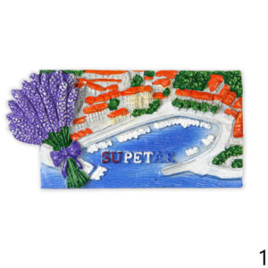 Reljefni pravokutni magneti s lavandom, Supetar (SET 12 kom.)