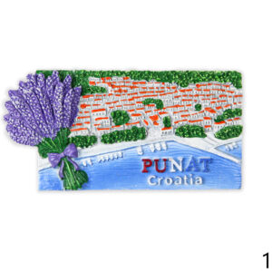 Reljefni pravokutni magneti s lavandom, Punat Croatia (SET 12 kom.)