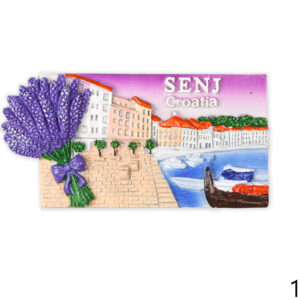 Reljefni pravokutni magneti s lavandom, Senj Croatia (SET 12 kom.)