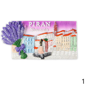 Reljefni pravokutni magneti s lavandom, Piran Slovenia (SET 12 kom.)