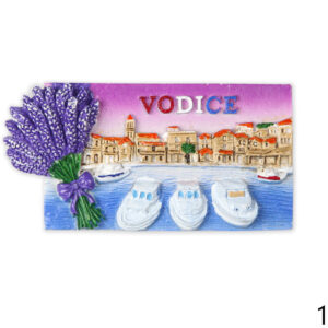 Reljefni pravokutni magneti s lavandom, Vodice (SET 12 kom.)