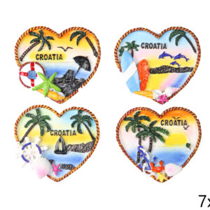 Reljefni magneti s morskim motivima na srcu (SET 12 kom.)