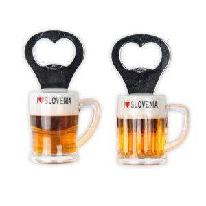 Magneti/otvarači krigle pive s tekućinom, I love Slovenia (SET 12 kom.)