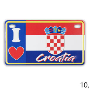 Magnet reljefna registarska pločica, I love Croatia