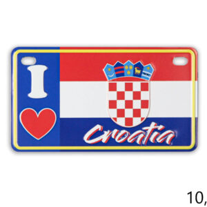 Magnet reljefna registarska pločica, I love Croatia
