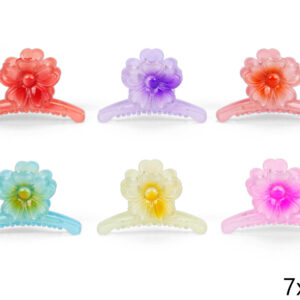 Kopče za kosu s jednim cvijetom, razne boje (SET 12 kom.)
