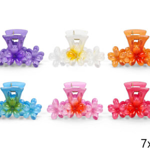 Kopče za kosu s tri cvijeta, razne boje (SET 12 kom.)