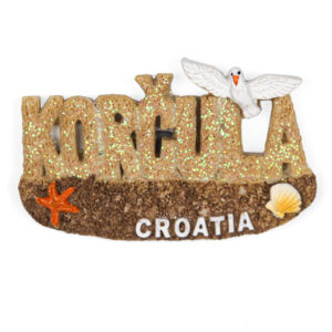 Pješčani magneti plaža i galeb, Korčula Croatia (SET 12 kom.)