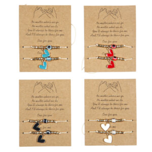 Narukvice prijateljstva sa srcem u boji (SET 12 kom.)