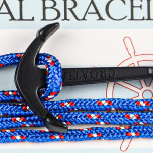 Nautičke svijetlo plave narukvice sa crnim Croatia sidrom (SET 10 kom.)