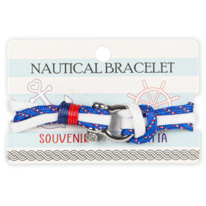 Nautičke bijelo-plave narukvice s kopčom (SET 10 kom.)