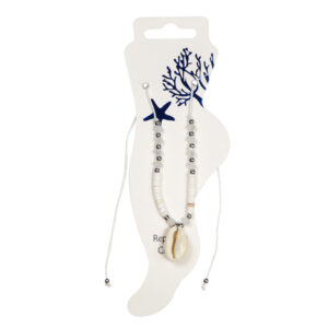 Nanožnice s kauri školjkicom, perlicama i kuglicama (SET 12 kom.)