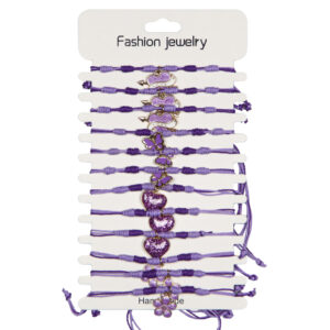 Narukvice s raznim motivima na ljubičastom konopu (SET 12 kom.)