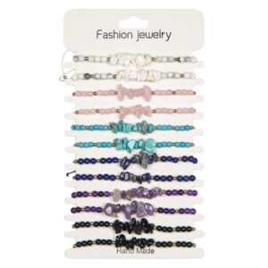 Narukvice s raznobojnim perlicama i kamenčićima (SET 12 kom.)