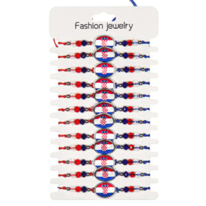 Narukvice s perlicama i hrvatskim medaljicama (SET 12 kom.)