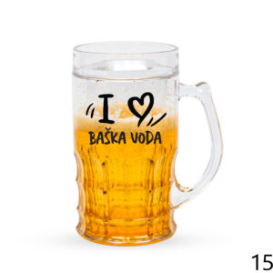 Plastična krigla s tekućinom, I love Baška Voda