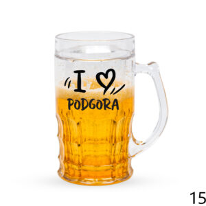 Plastična krigla s tekućinom, I love Podgora