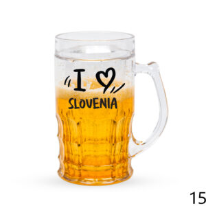 Plastična krigla s tekućinom, I love Slovenia