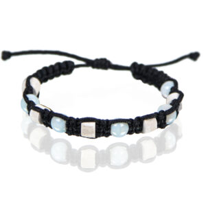 Crne narukvice s kamenom i tirkiznim kuglicama (SET 10 kom.)