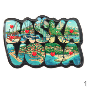 Epoxy magneti slova sa slikama, Baška Voda (SET 10 kom.)