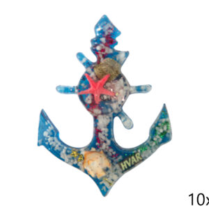 Magnet sidro i kormilo sa školjkicama i morskim motivima, Hvar