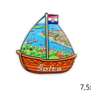 Reljefni printani magneti sa slikom u jedrilici, Šolta (SET 12 kom.)