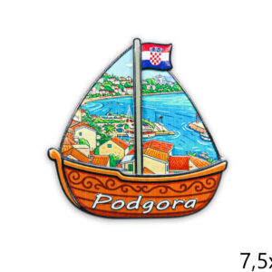 Reljefni printani magneti sa slikom u jedrilici, Podgora (SET 12 kom.)