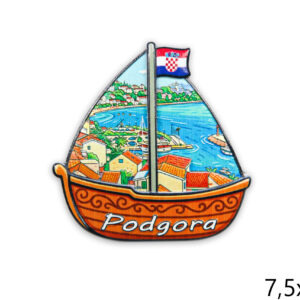 Reljefni printani magneti sa slikom u jedrilici, Podgora (SET 12 kom.)