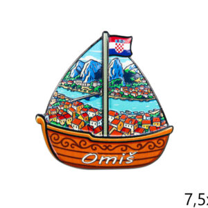 Reljefni printani magneti sa slikom u jedrilici, Omiš (SET 12 kom.)