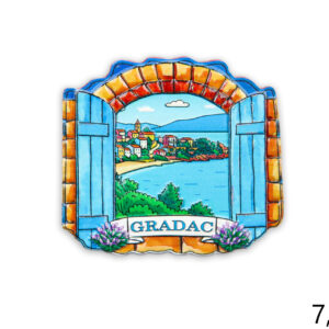 Reljefni printani magneti sa slikom u prozoru, Gradac (SET 12 kom.)