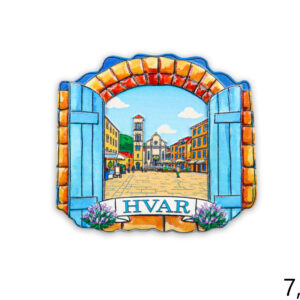 Reljefni printani magneti sa slikom u prozoru, Hvar (SET 12 kom.)