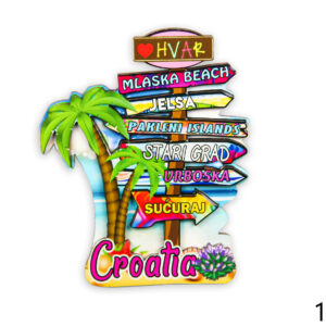 Drveni magneti putokaz za otok Hvar, Croatia (SET 12 kom.)