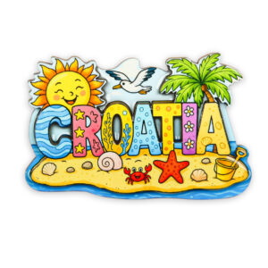 Drveni magneti plaža s natpisom Croatia (SET 12 kom.)