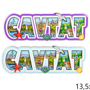 Drveni magneti slova sa slikama, Cavtat (SET 12 kom.)