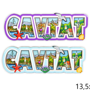 Drveni magneti slova sa slikama, Cavtat (SET 12 kom.)