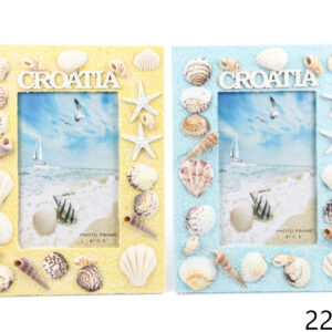 Drveni okviri sa školjkama i posipom, razne boje, Croatia (SET 4 kom.)