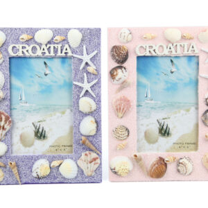Drveni okviri sa školjkama i posipom, razne boje, Croatia (SET 4 kom.)