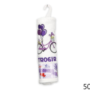 Bijeli ručnik s lavanda biciklom i balonima, Trogir