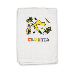 Bijela krpa s kartom i maslinom, Croatia