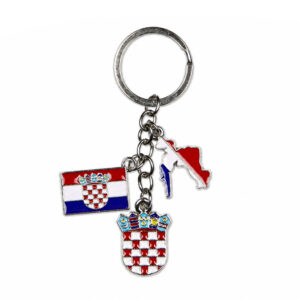 Metalni privjesci hrvatska zastava, grb i karta (SET 12 kom.)